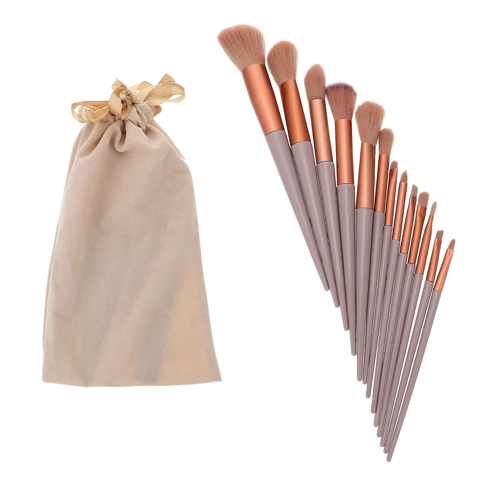 مجموعة واحدة من فرش المكياج لظلال العيون وأحمر الخدود وبودرة فضفاضة من الألياف الاصطناعية الاحترافية المحمولة بمقبض طويل أدوات تجميل الوجه للنساء #2