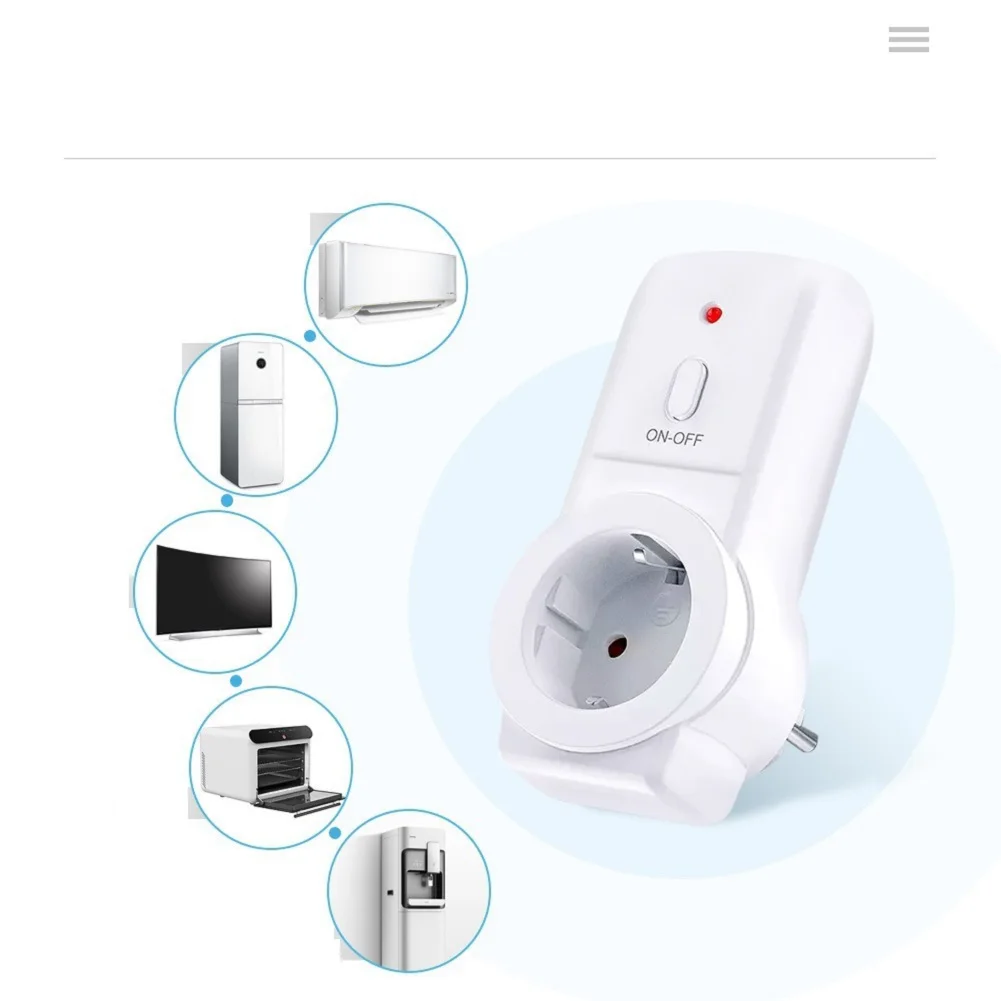 Энергосберегающая розетка, 433,92 МГц, дистанционный переключатель, дистанционное управление бытовой техникой, 16 А, максимальный рейтинг, экологически чистый
