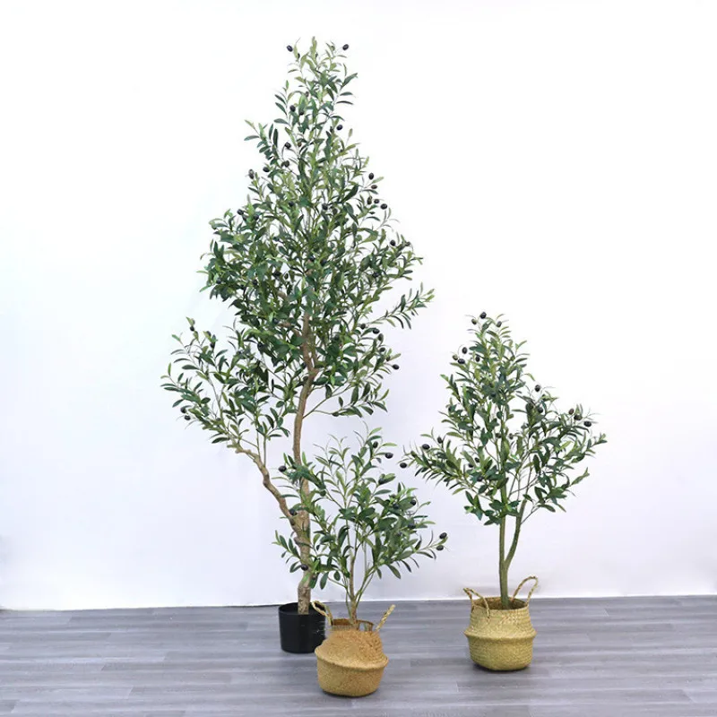 90cm Simulation Olive Tree Potted Ornaments Fake Green Plant For Home Indoor Hotel Office Photography Artificial Greening Bonsai