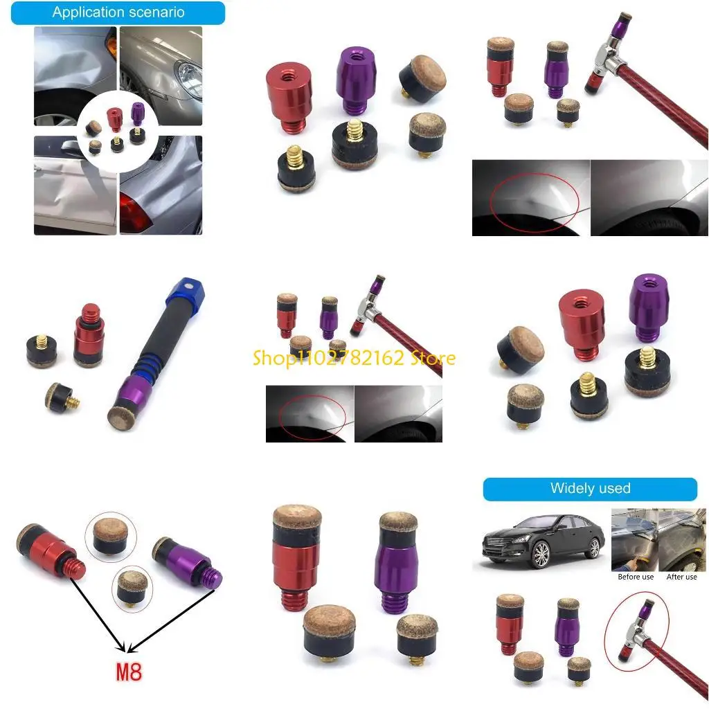 

547B Tap Down Tool Dent Hammer Heads with Tips Pit Removal Hammer Heads Dent Repair Accessories Auto Body Dent Fix Tool