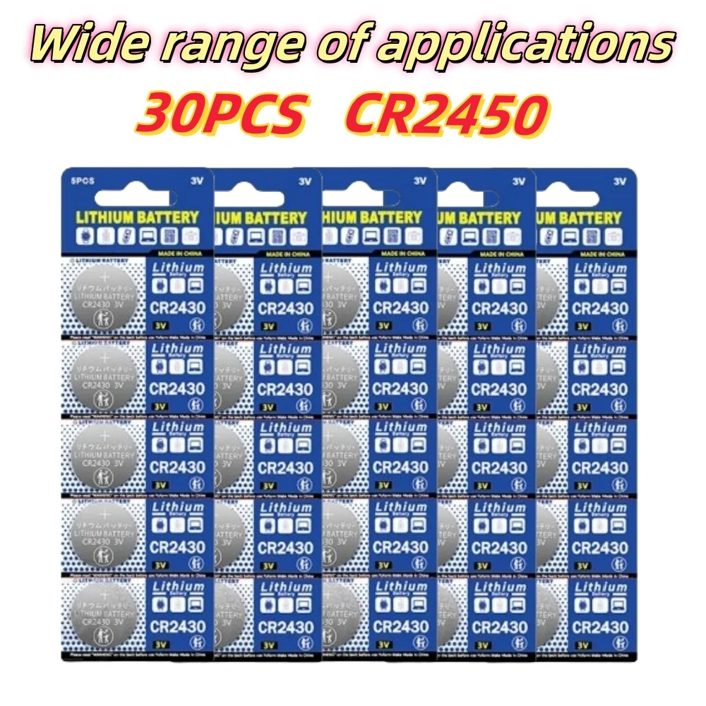 30PCS cr 2430 battery CR 2430 3v lithium battery Watch Clock Batteries for Calculator Computer Remote Control 280mAh button bat