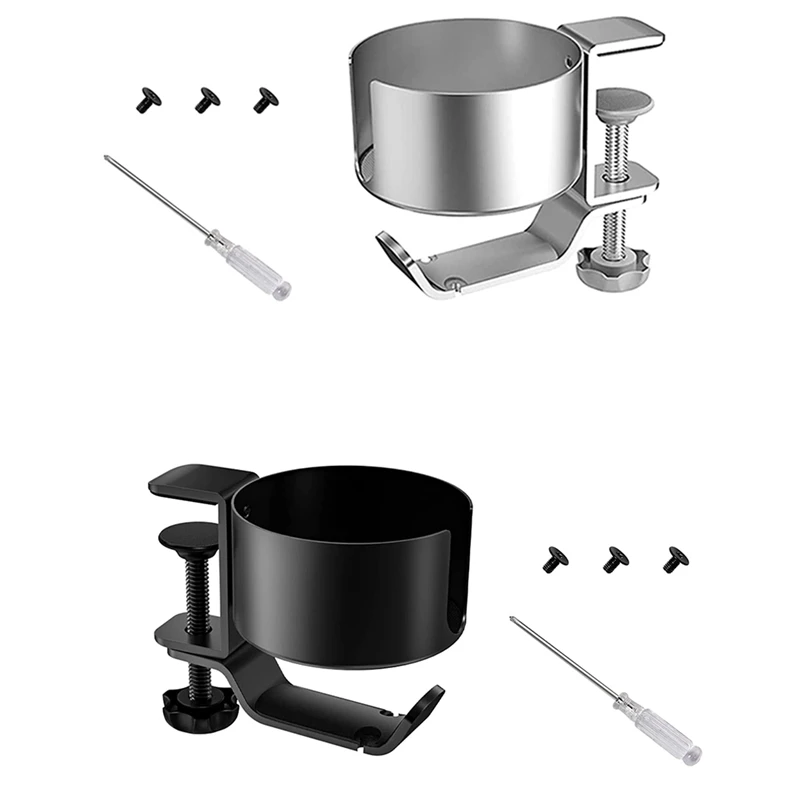 2 In 1 Desk Cup Holder With Headphone Hanger Spill Resistant Cup Holder For Desktop Coffee Cup/Bottle/Earphone