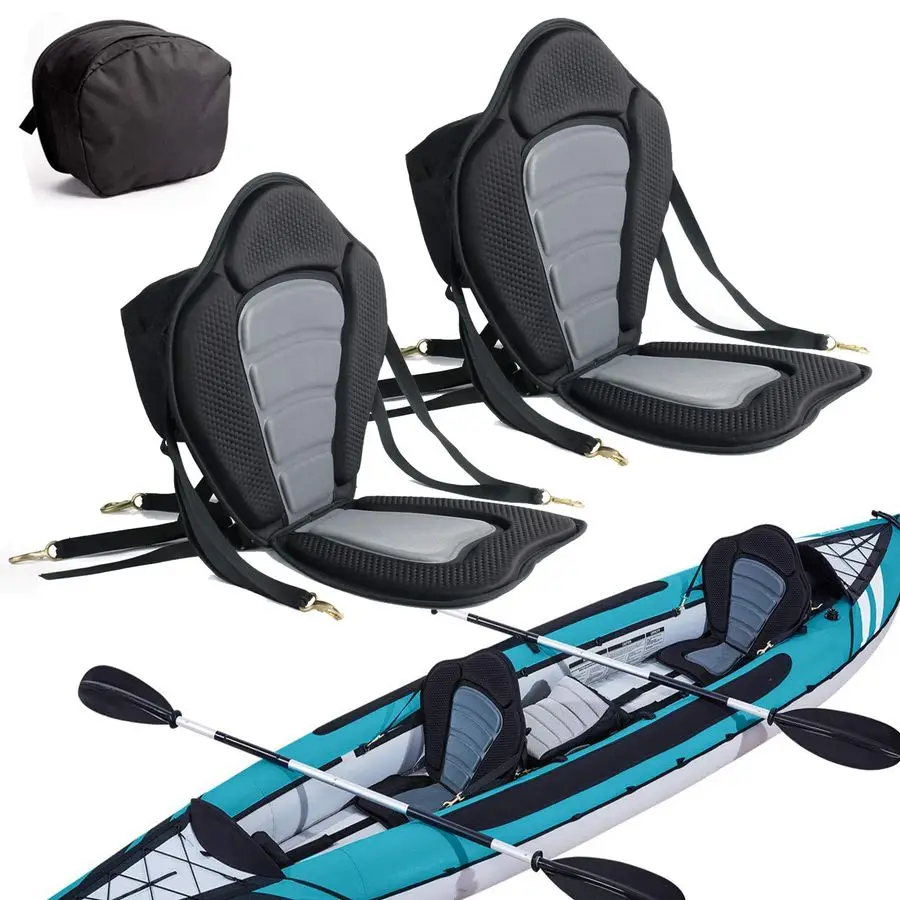 

Pack of Kayak Seat Deluxe Padded Canoe Backrest Seat Sit On Top Cushioned Back Support SUP Paddle Board Seats with Detachable S