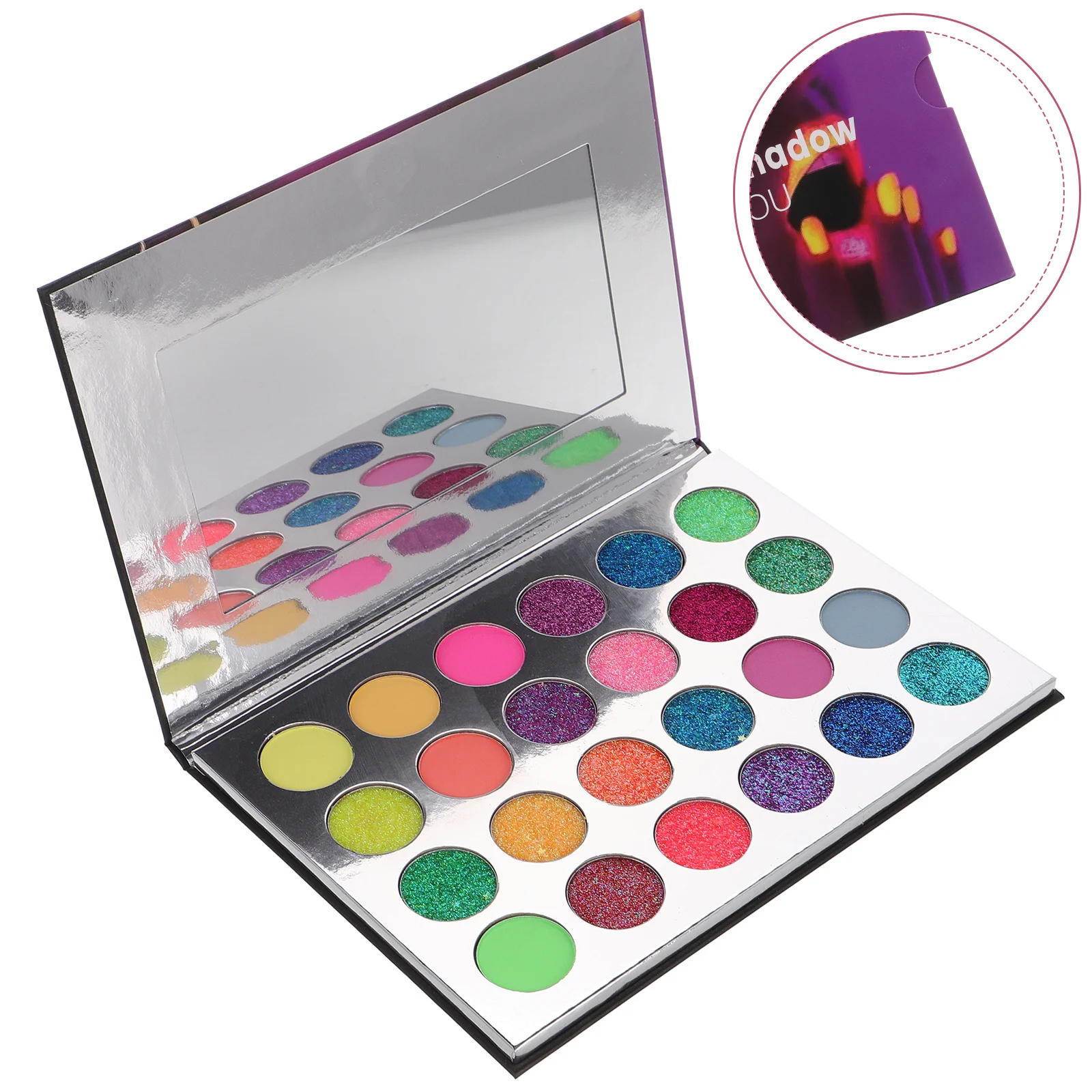 

24 Colors Glow in The Dark Halloween Eyeshadow Palette Vibrant Glitter Makeup Palette for Party Stage Looks Glitter Eyeshadow
