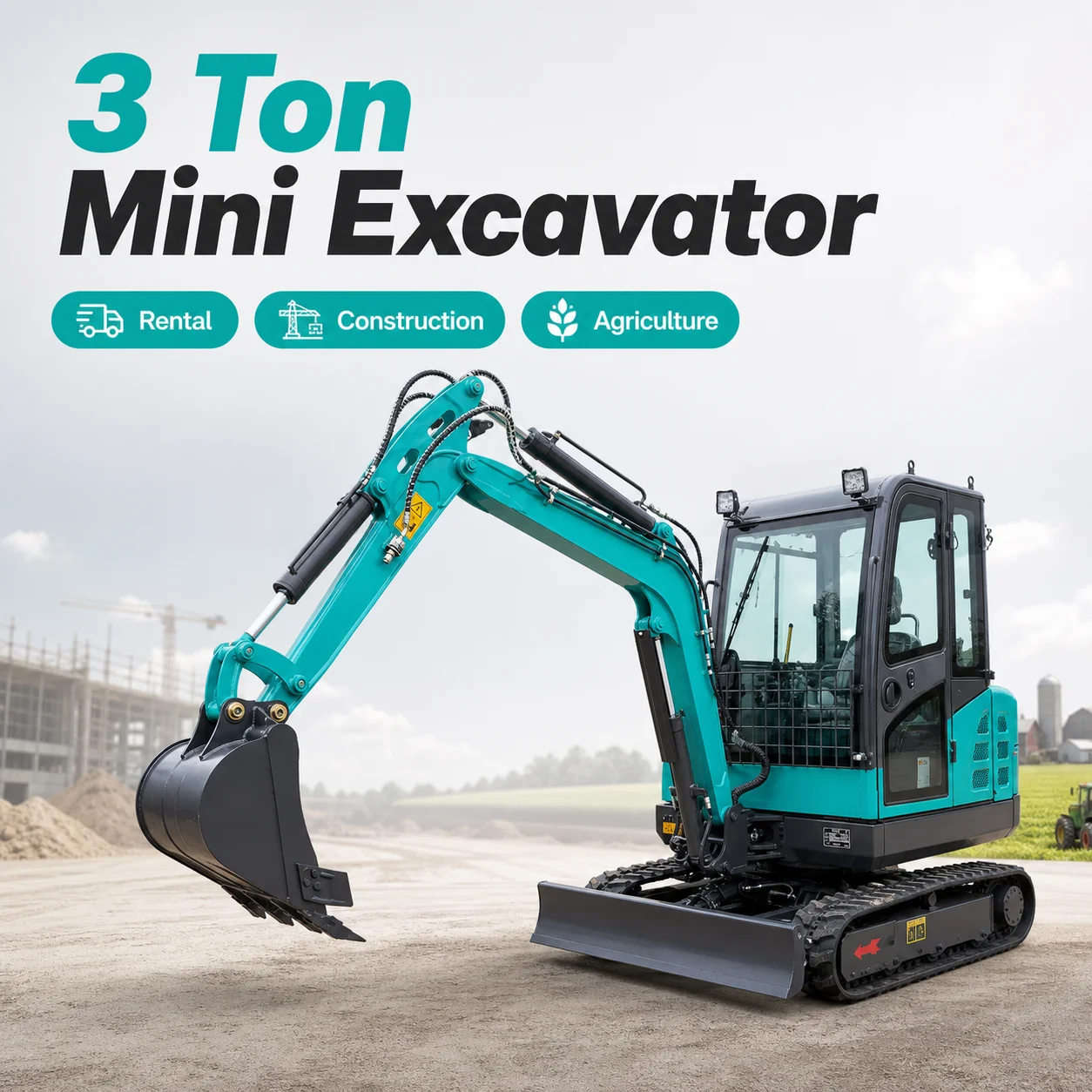 Custom 3.5 Ton Mini Excavator for Electrical Subsurface Infrastructure CE Euro 5 Crawler Machine