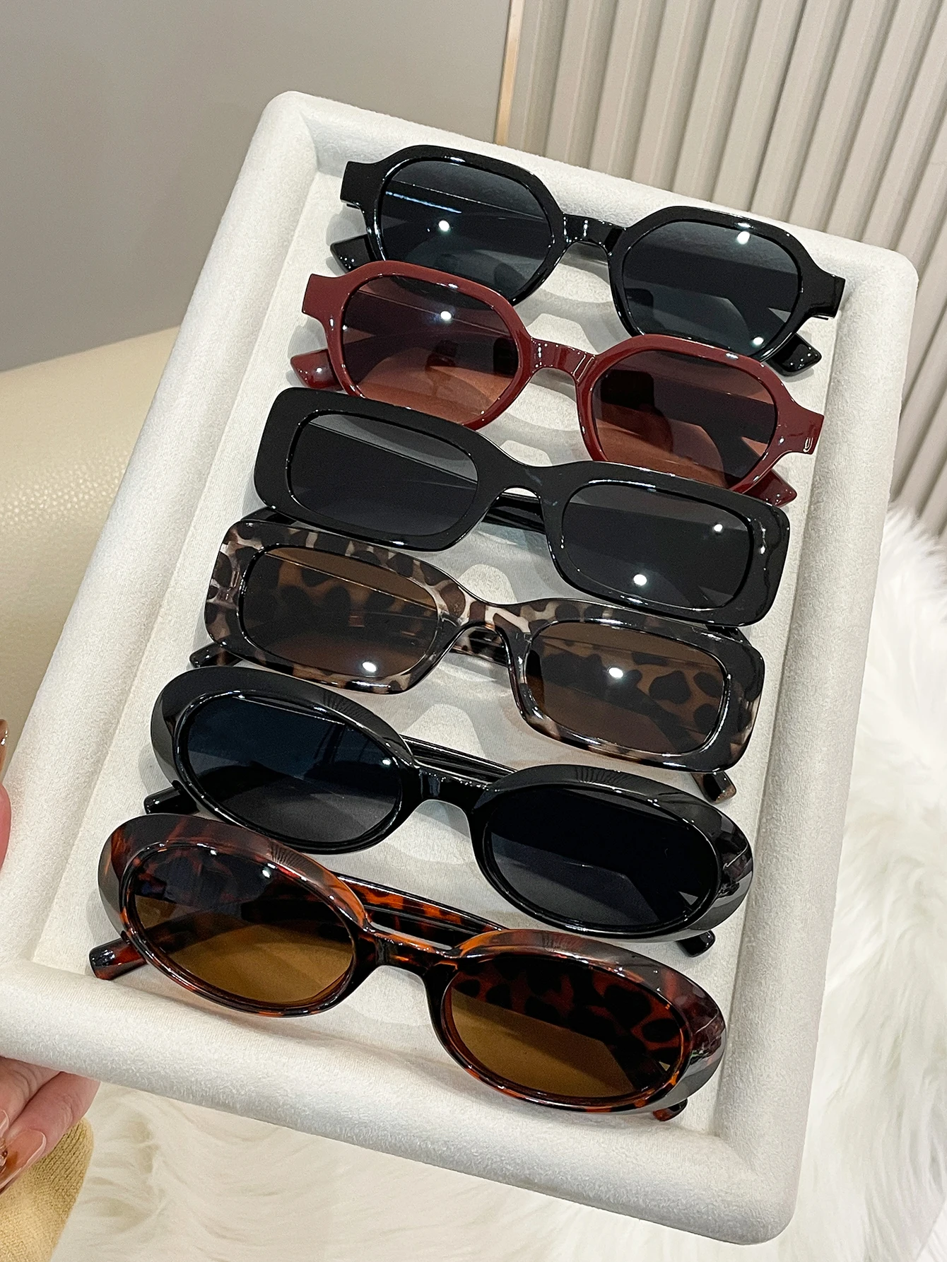 6PCS Unisex Oval Frame Fashion Glasses for Daily Stylish Matching Driving And Street Photography
