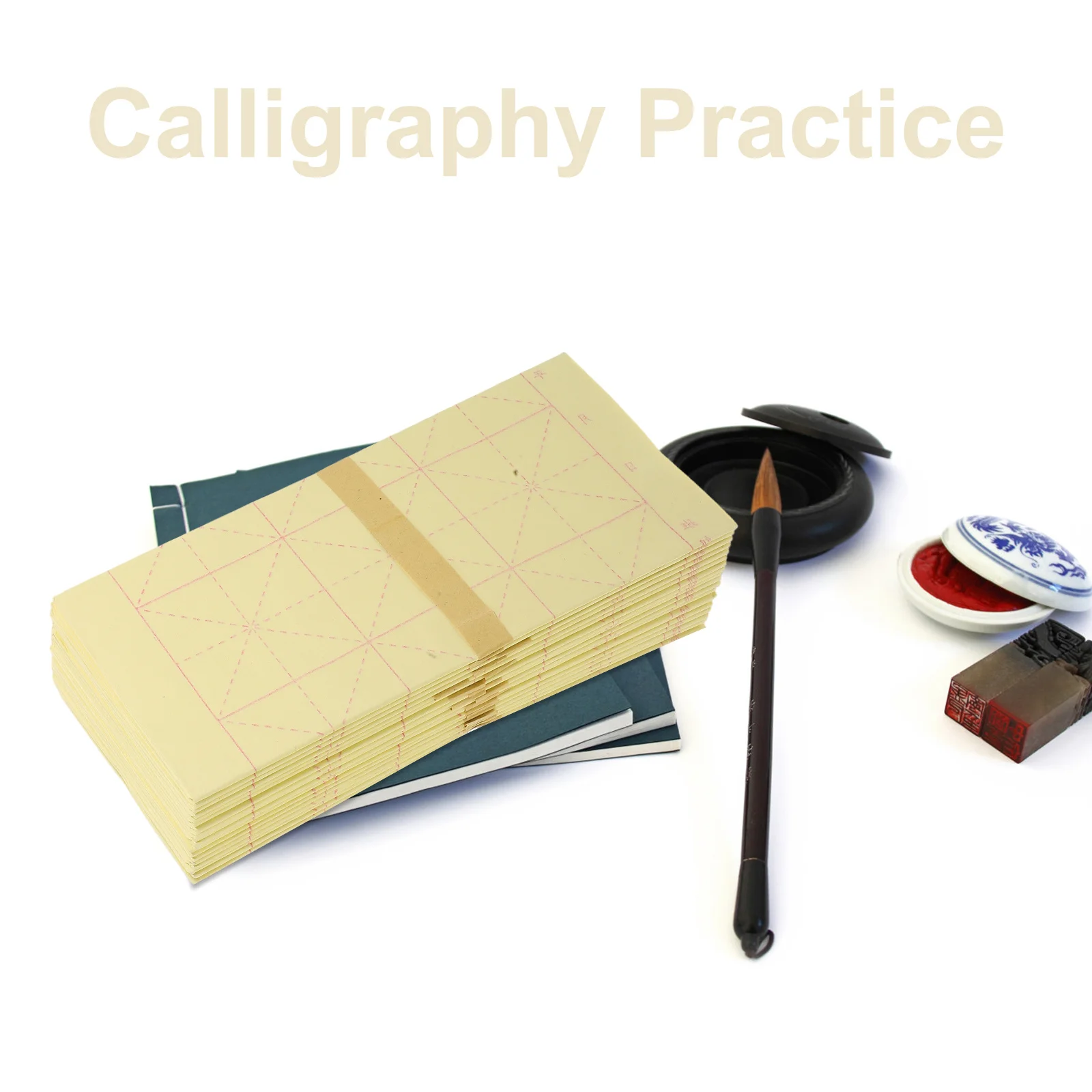 200 fogli di riso Xuan di carta per esercitazioni di caratteri cinesi con layout a griglia per imparare la calligrafia a casa o le impostazioni dell'aula