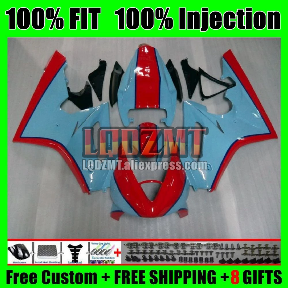 Body For Triumph Daytona 675 CC 02 03 04 2005 Cyan Red 2006 2007 2008 118No.20 Daytona675 2002 2003 2004 05 06 07 08 Fairing