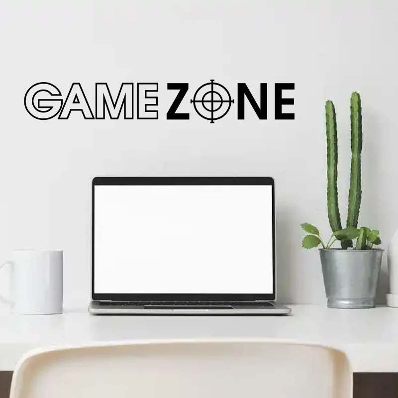 Carved Gamer zone aim poin  Wall Sticker Vinyl Mural Wallpaper  Room Decoration Decals Ps4 Gaming Poster Decor Door # 496