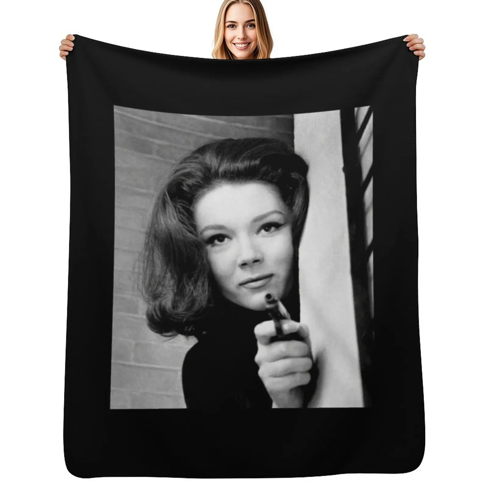 

Rest in Peace Dame Diana Rigg Throw Blanket Warm Plush Fuzzy Blanket for Living Room
