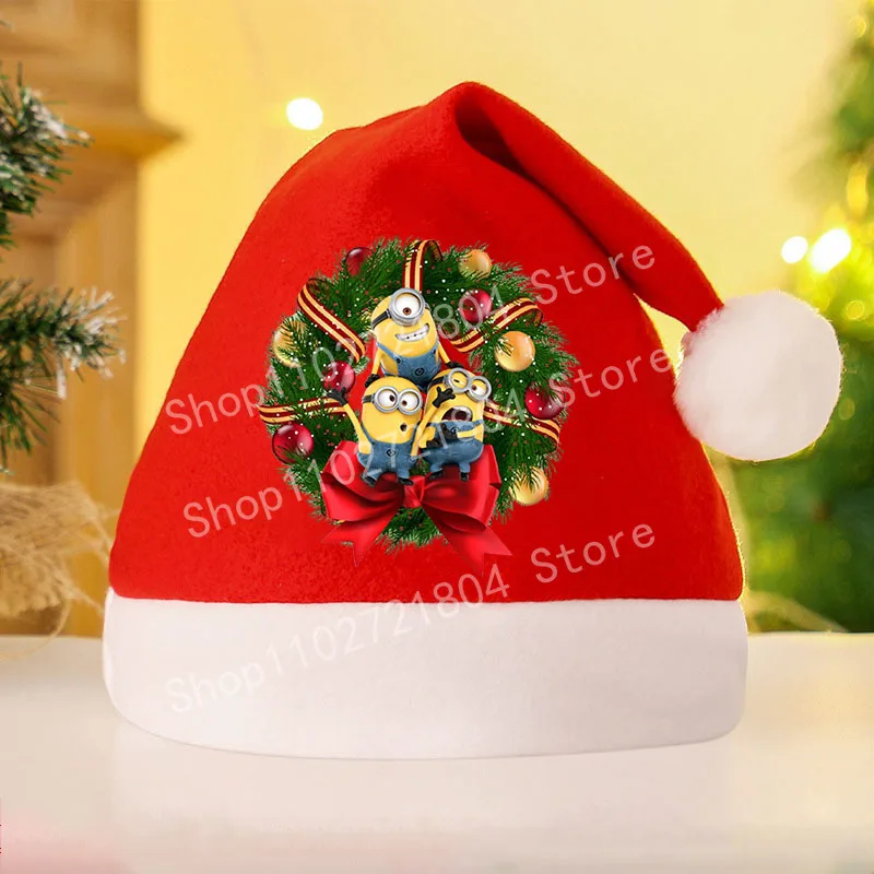 Christmas Hat Cartoon Anime Minions Holiday Atmosphere Adult child Cap Despicable Mesheng Xmas Party Theme Decoration Supplies