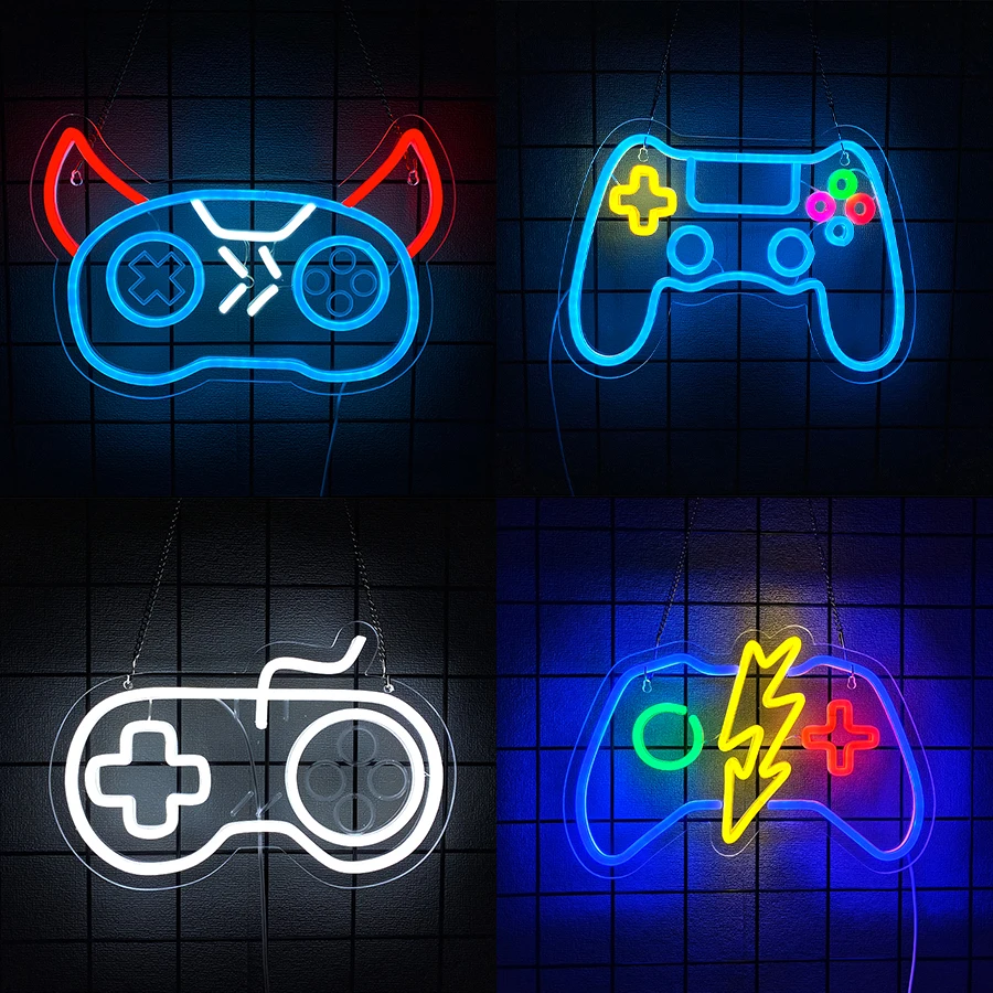 Game Controller Series Neon Sign For Wall Decor, Led Neon Light Up Signs For Game Room Decor,Bedroom,Birthday Gift For Friends