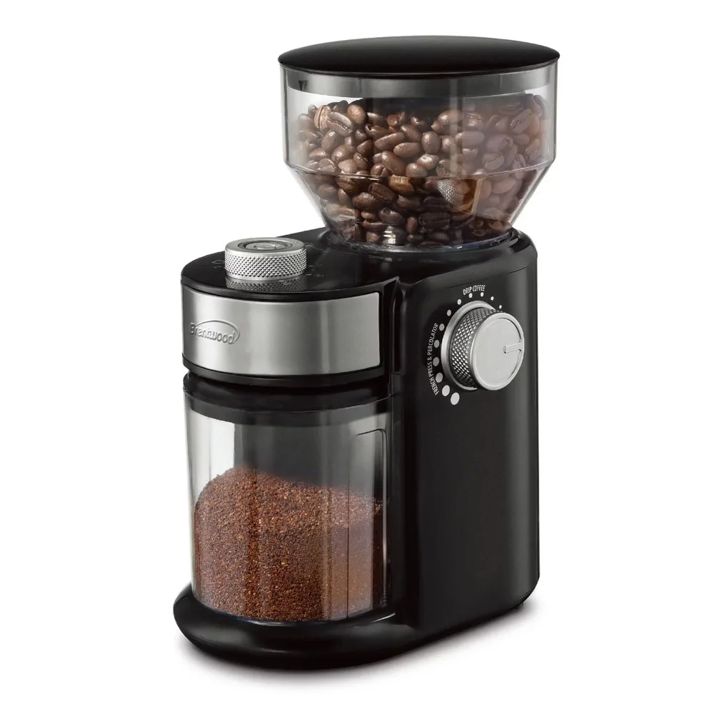 9 Ounce Automatic Burr Coffee Bean Blender Grinder Mill, Black, Portable Coffee Grinder, Household Coffee Grinding