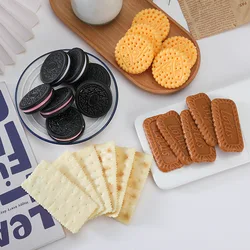 Artificial Fake Cookies Simulation, Realistic Biscuits Cracker, Food Dessert Decoration, Display Props Model, PVC 10pc/lot
