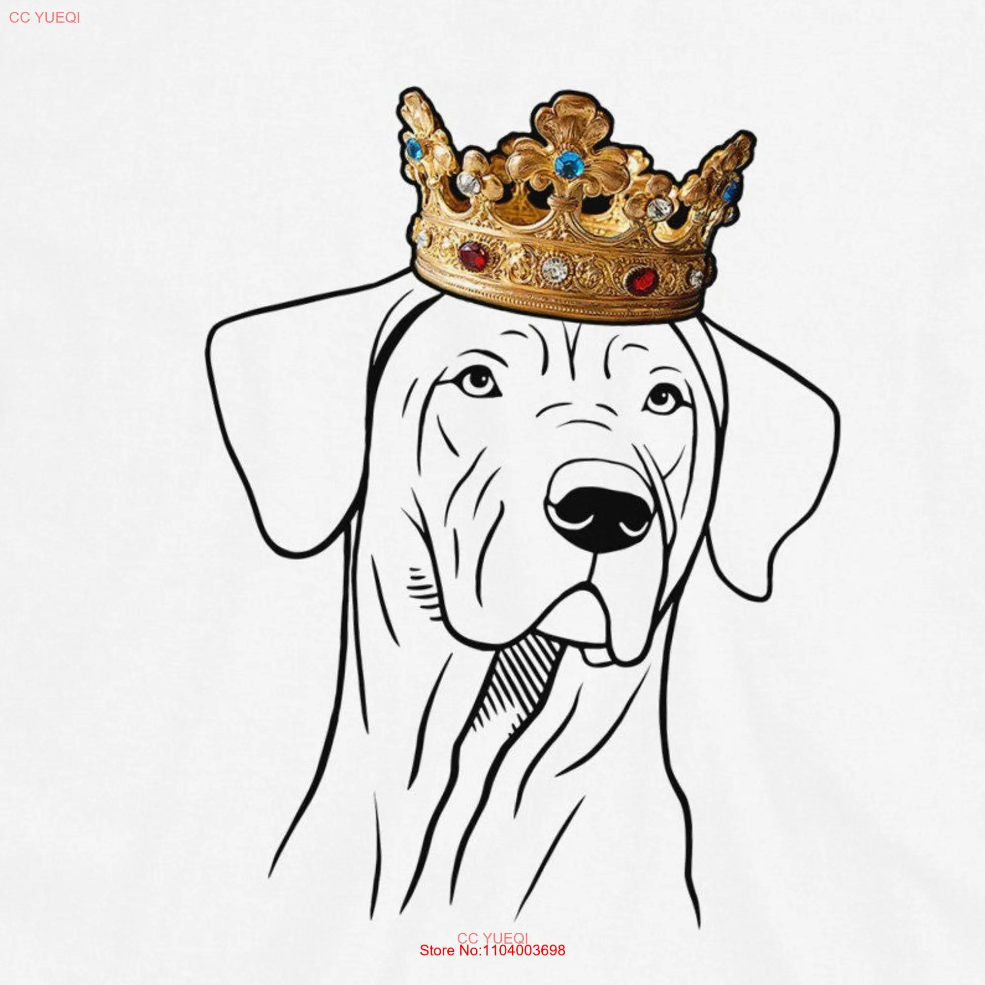 Rhodesian Ridgeback T Shirt Wearing Crown long or short sleeves