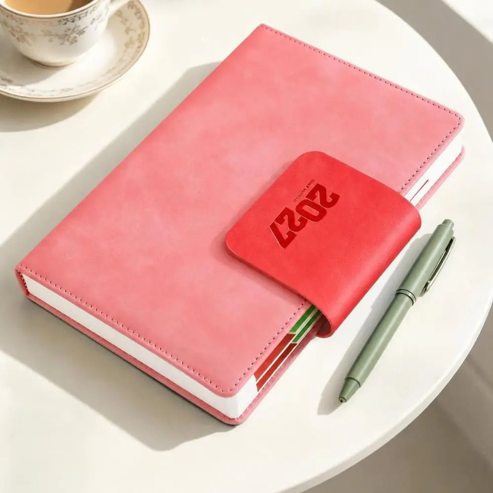 Portable A5 2027 Agenda Book To Do List Textured PU Daily Planner Book Planner Reminder Schedule Book Gift Giving