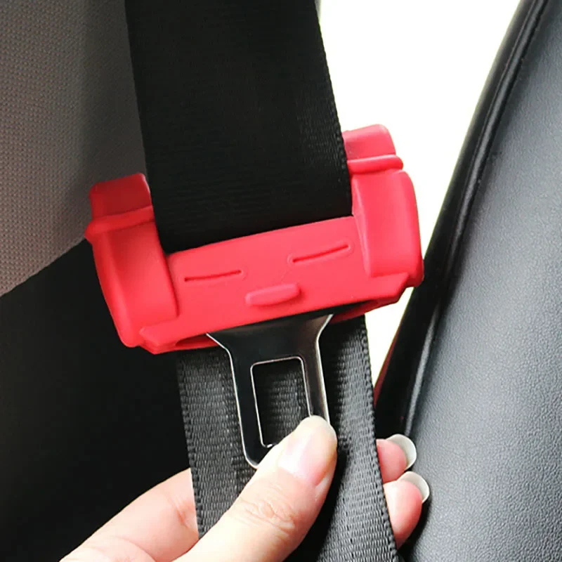 2Pcs Silicone Car Seat Belt Buckle Cover Clip Anti-scratch Cover Car Seat Belt Buckle Accessories