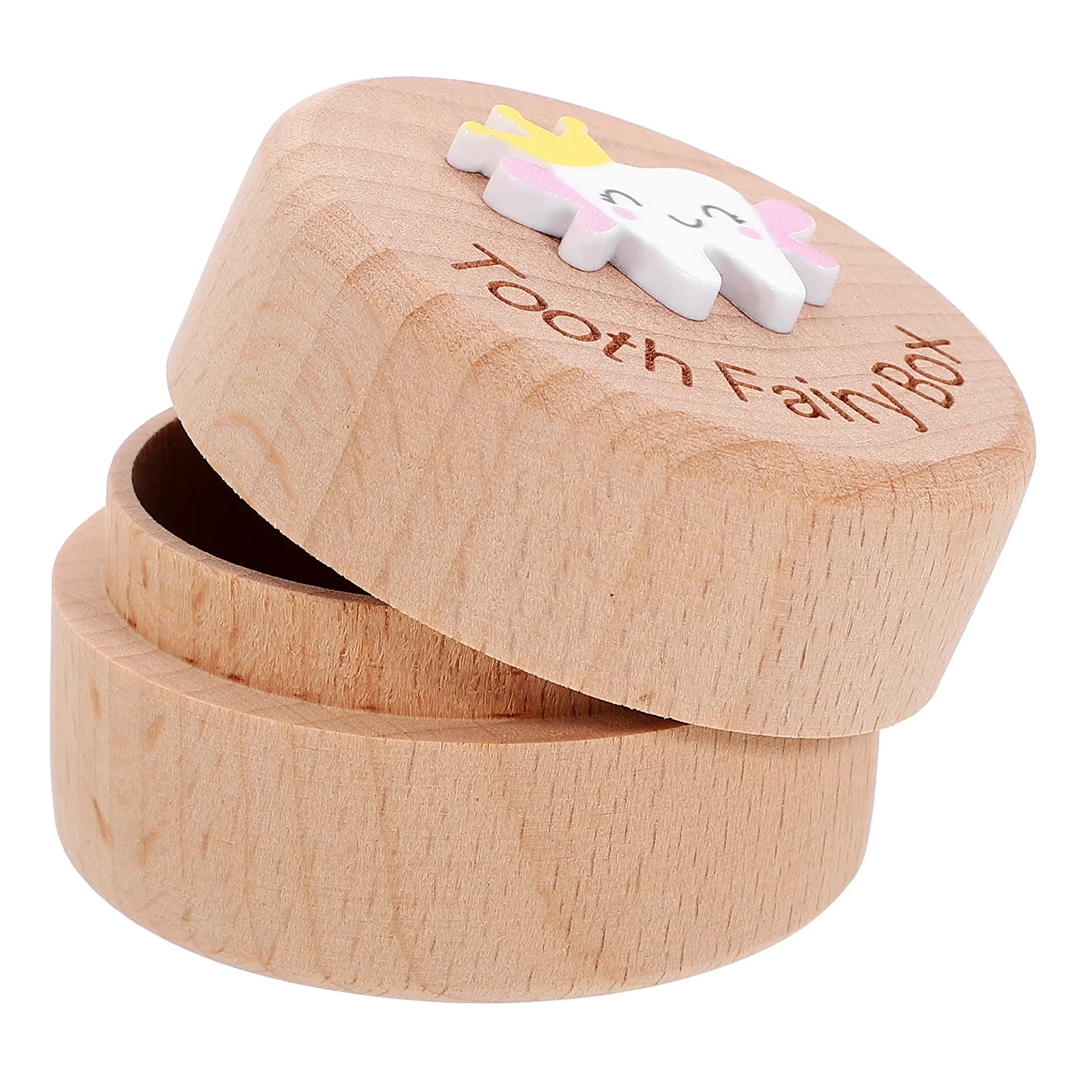 Baby Tooth Holder Children Tooth Storage Container Box Wooden Baby Keepsake Box First Tooth Box Fetal Hair Storage Box