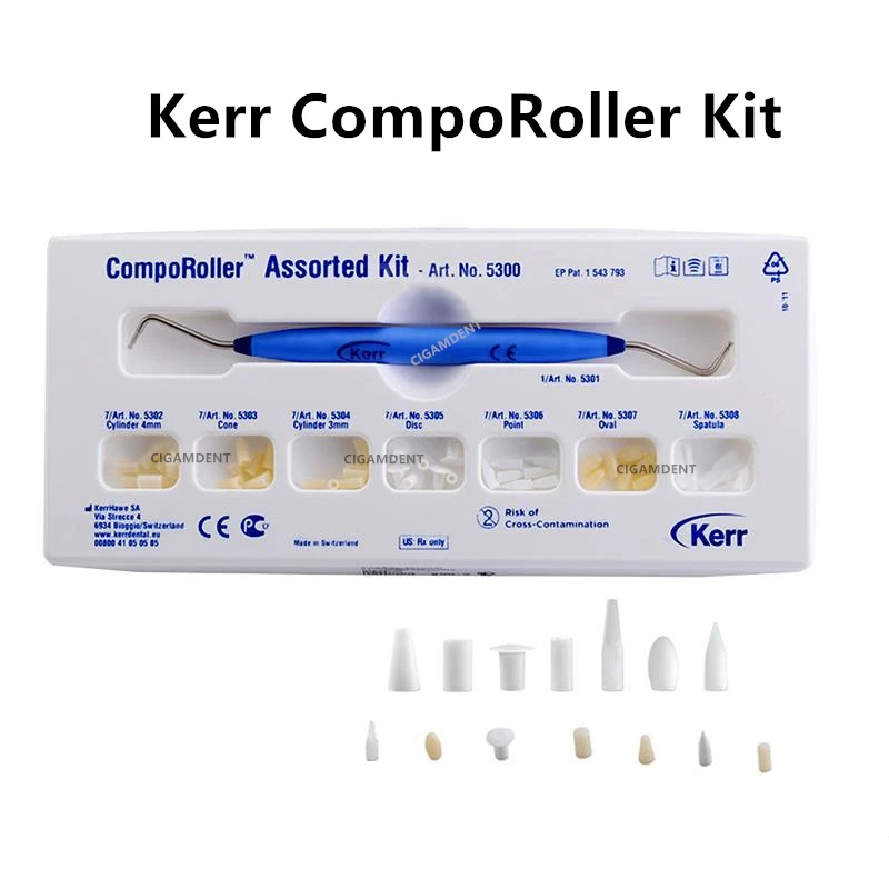 Kerr Comporoller Kit Dental Veneer Composite Resin Light-Cure Holder Instruments Filling Spatula Handle Set Teeth Whitening Tool