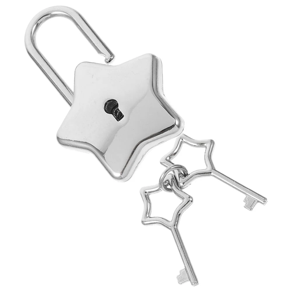 

Laptop Padlock Decorative Star for Diary Small Shaped DIY Padlocks with Keys Cute Accessories