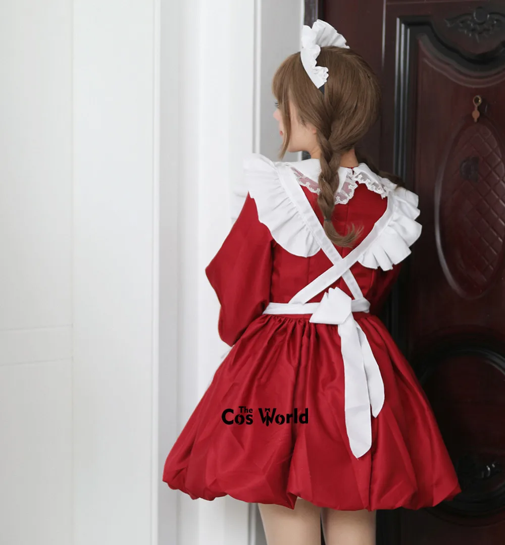 S-5XL Japanese Lolita Lace Maidservant Maid Restaurant Apron Dress Uniform Outfits Anime Cosplay Costume