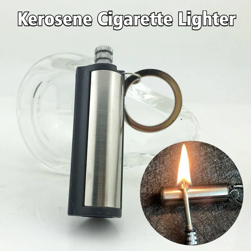 

10000 Times Match Lighter Keychain Coal Oil Cigar Igniter Windproof/Waterproof Open Fire Cigarette Lighters & Smoking Accessorie