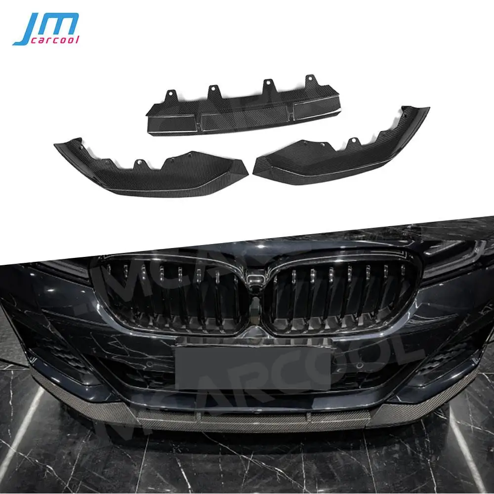 

Carbon Fiber 3Pcs/Set Front Bumper Chin Lip Splitter For BMW G30 G38 M Sport 2021+ M style Car Bumper Guard Apron Car Styling