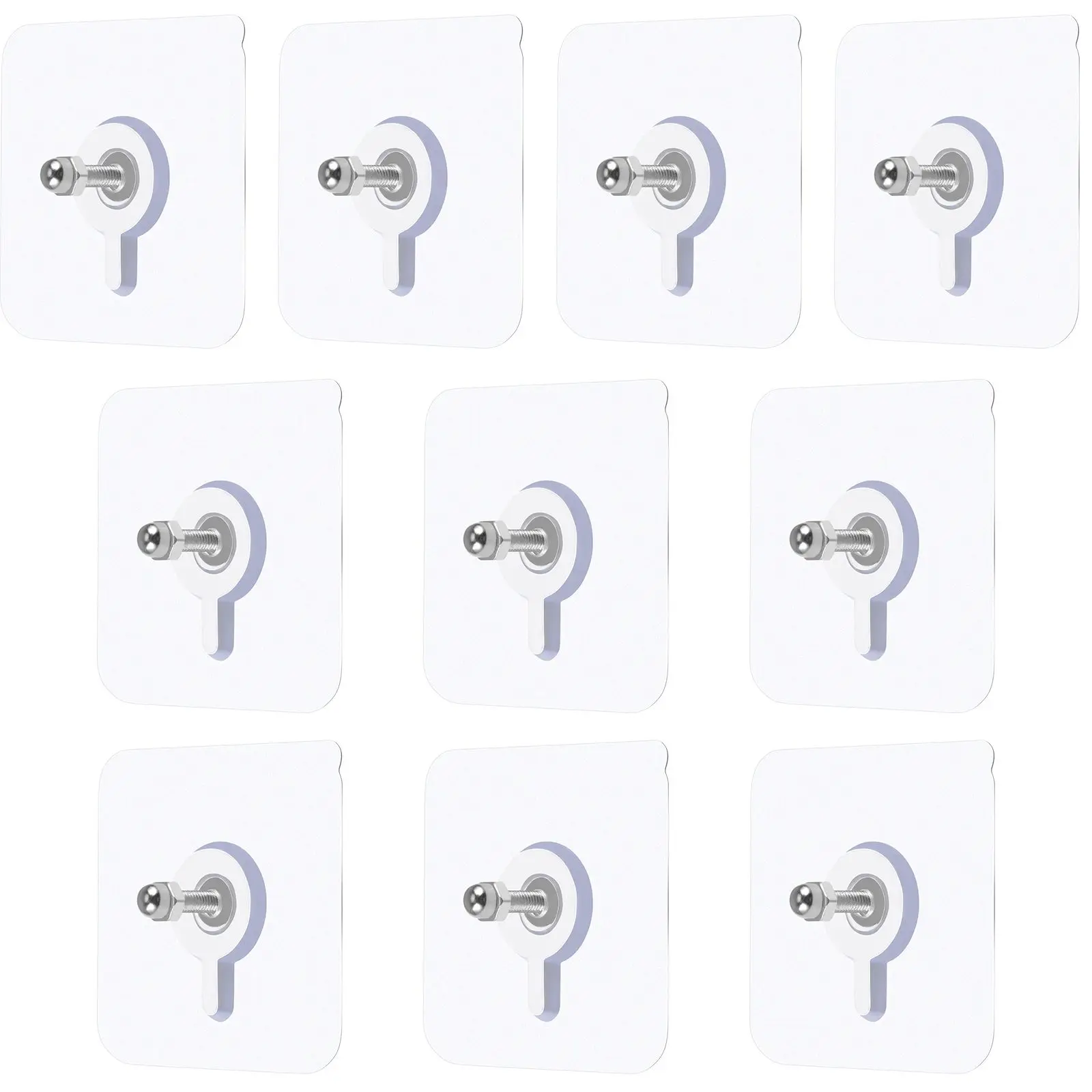 

10 Pcs No Trace Screw Stickers 6x6mm Thick Adhesive Wall Hooks Home Decor Picture Frame Umbrella Holder Non Punch Kitchen
