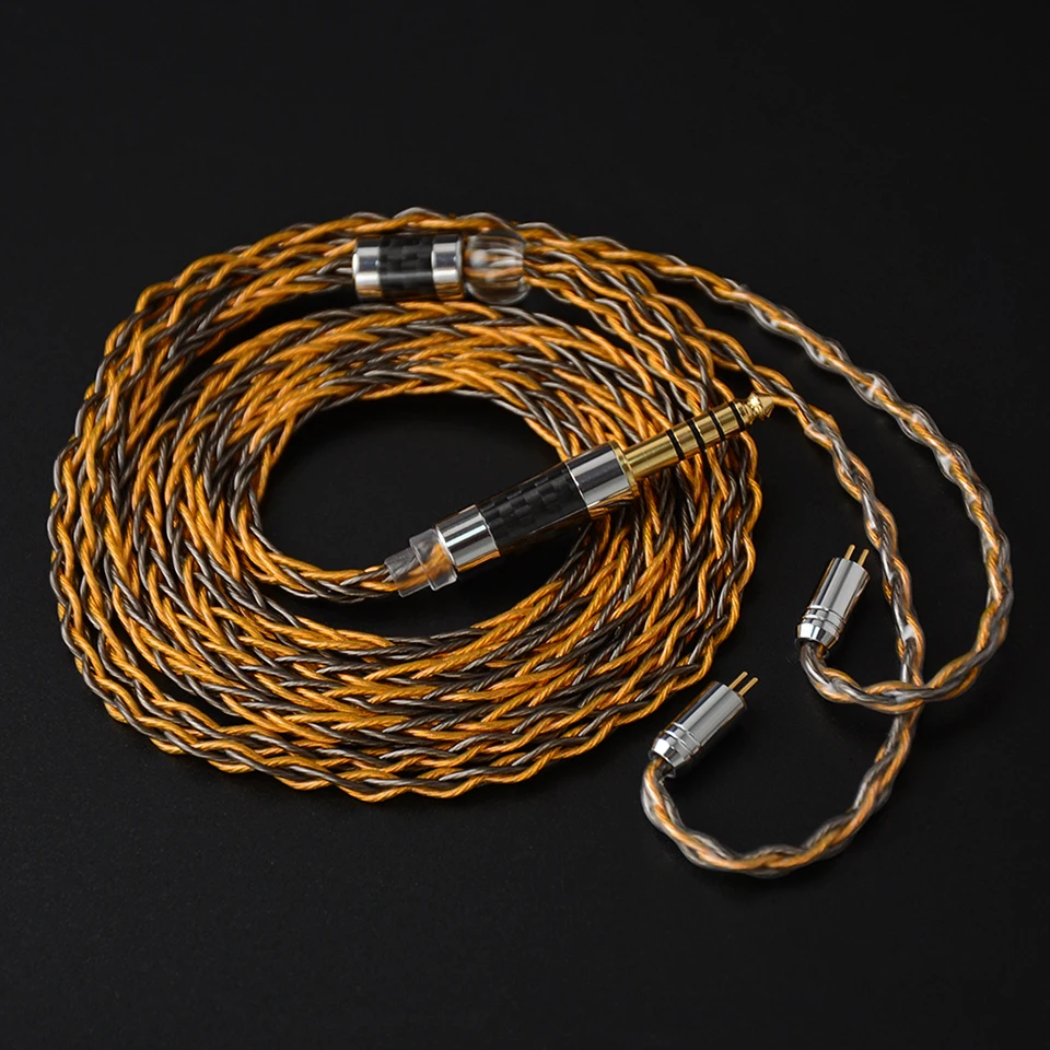 Nicehck C8-1 8แกนชุบเงินและทองแดงผสมสายหูฟังโทรศัพท์3.5/2.5/4.4มม. mmcx/ NX7 Pro/QDC/0.78มม. 2Pin สำหรับ DB3 CA16 T4