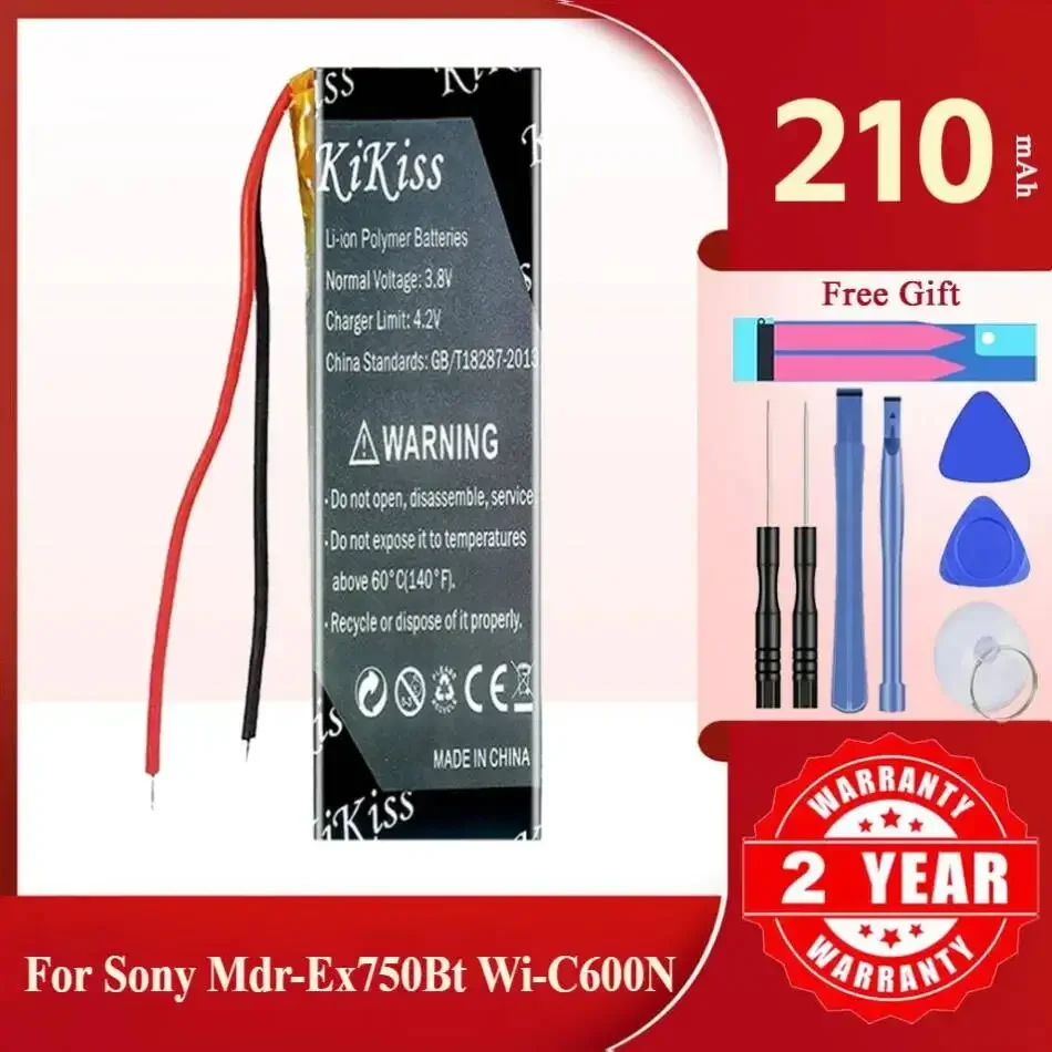 Li-ion Polymer Battery For Sony MDR-EX750BT WI-C600N 2-wire,AHB74370PR,210mAh