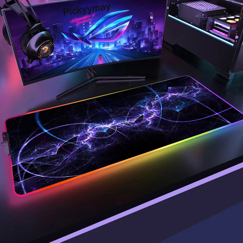 Imagem -04 - Grande Rgb Led Mouse Pad Gaming Mousepad Gamer Mousemats Almofadas de Mesa pc Desk Mat Tapete Teclado Rgb Xxl 90x40cm