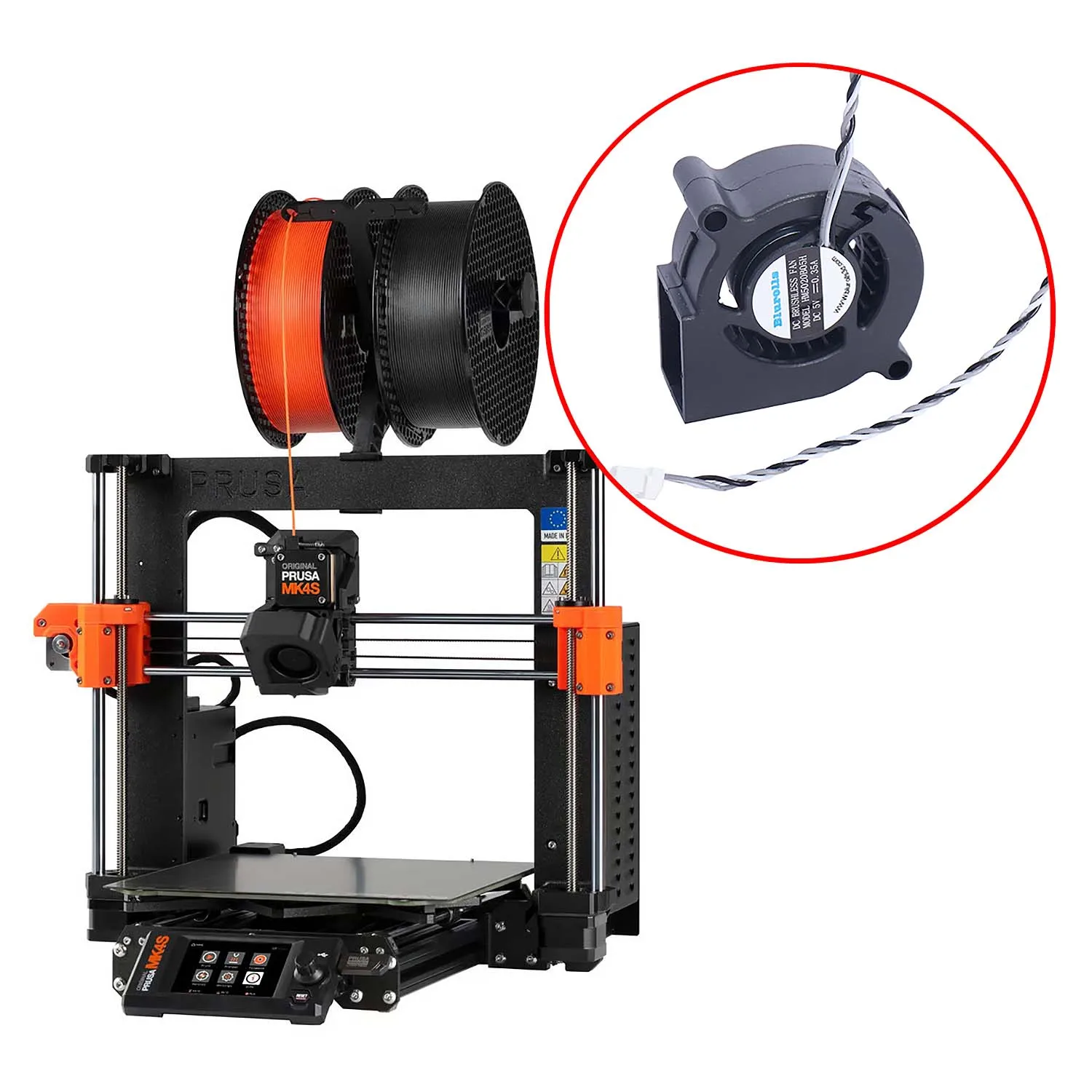 Blurolls Prusa MK3.9S MK4S Druckgebläse, Modell-Lüfter 5020