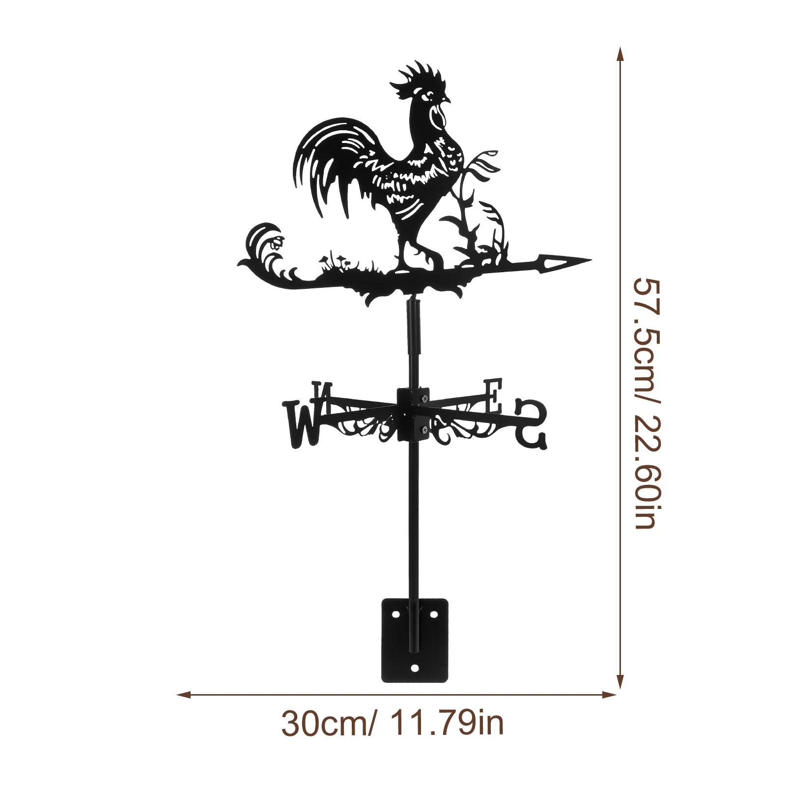 Rooster Wind Vane Rooftop Weather Vane Retro Metal Wind Direction Indicator Farm Scene Garden Art Decor Roof Garden