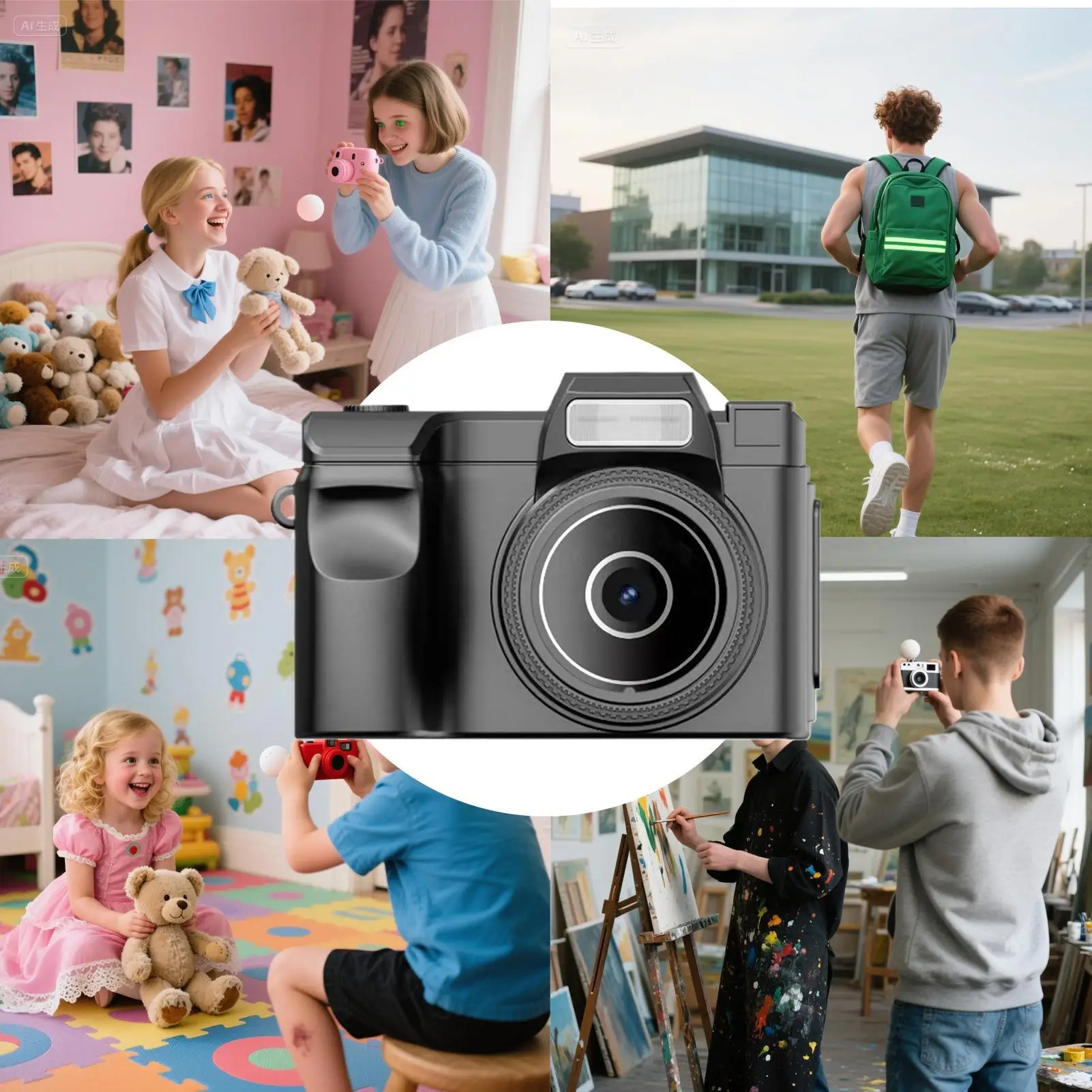 Mini Digital Camera Keychain Digital Camcorder With 32GB Card 1080P Resolution Video Recorder With Filters And Led Flash For