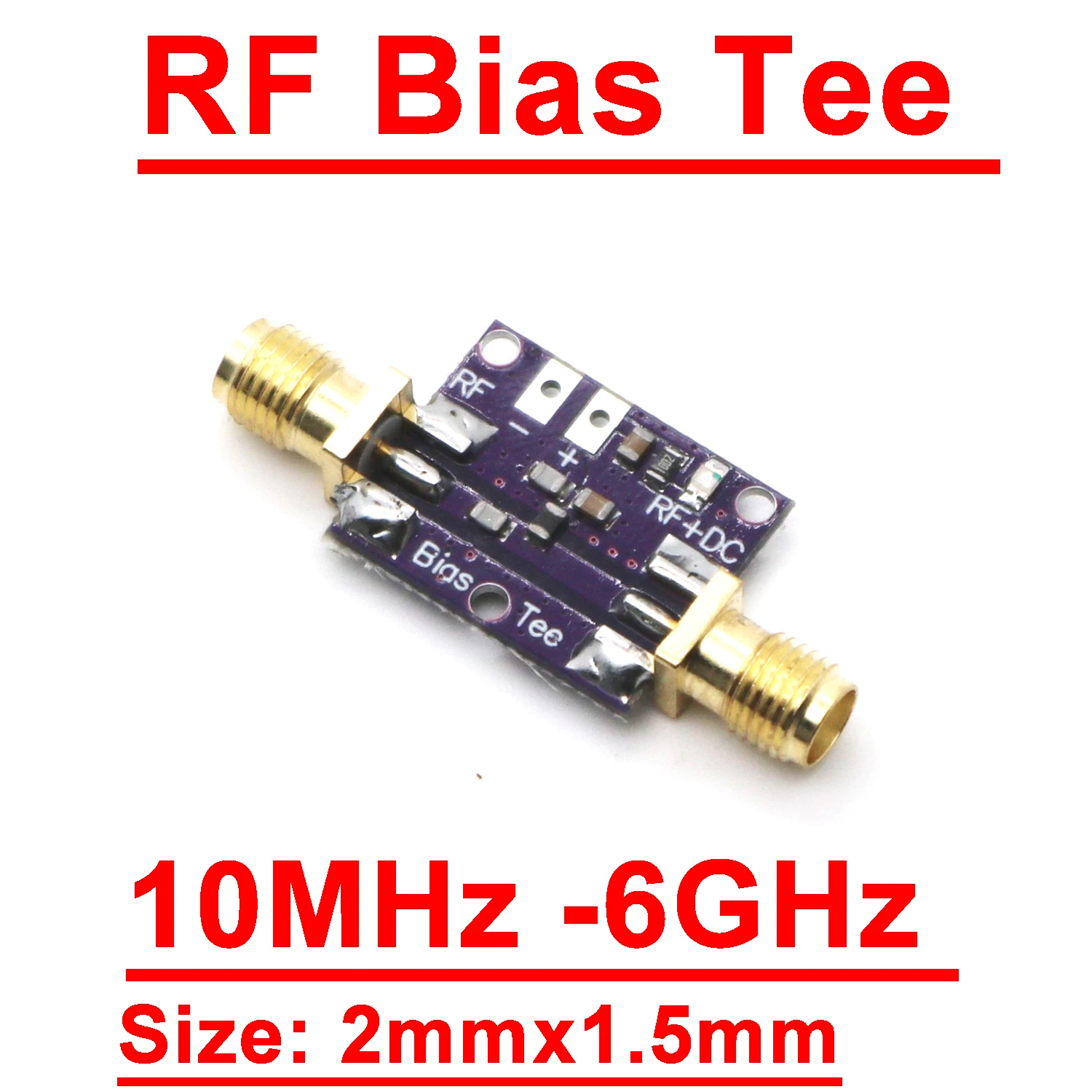 0.1-6GHz Bias Tee RF Biaser BiasTee DC Blocker Coaxial Feed For Radio RTL SDR LNA Low Noise Power Amplifier LORA Helium Miner