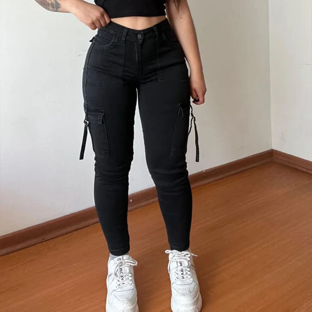 New Fashion Jeans 2023 New Denim Pants Push Up Stretch Streetwear Skinny Jeans Women Y2K High Waist Cargo Pants Autumn Winter