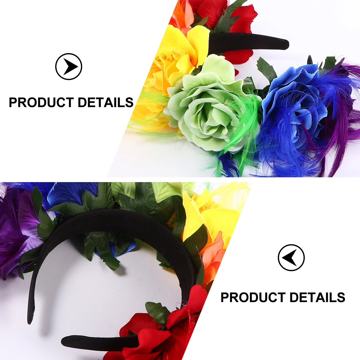 

Halloween Costume Rose Hairband Floral Headpiece Colorful Fabric Hoop Wedding Party Festival Beach Accessory Cosplay