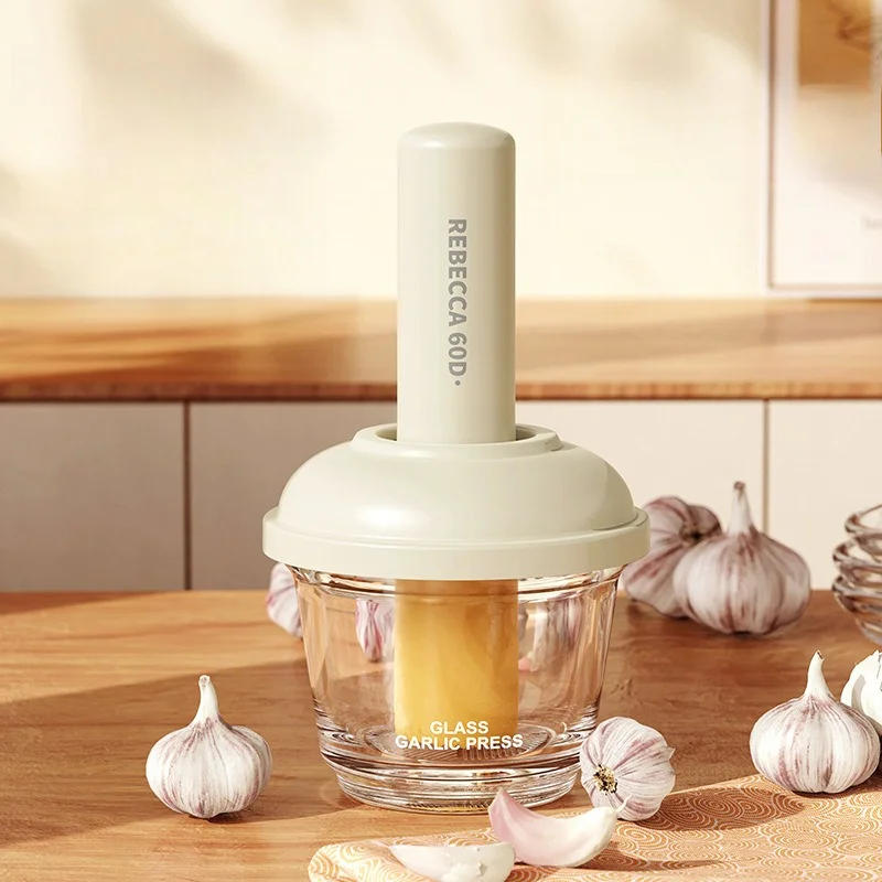 Glass Garlic Masher Household Kitchen Garlic Grinder Garlic Peeler Manual Garlic Mashing Tool For Minced Garlic Making