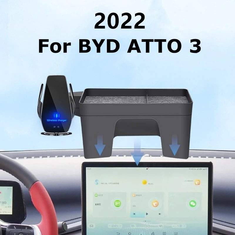 2022 For BYD ATTO 3 ATTO3 Yuan Plus Car Screen Phone Holder Wireless Charger Screen Navigation Interior 12.8 Inch Size