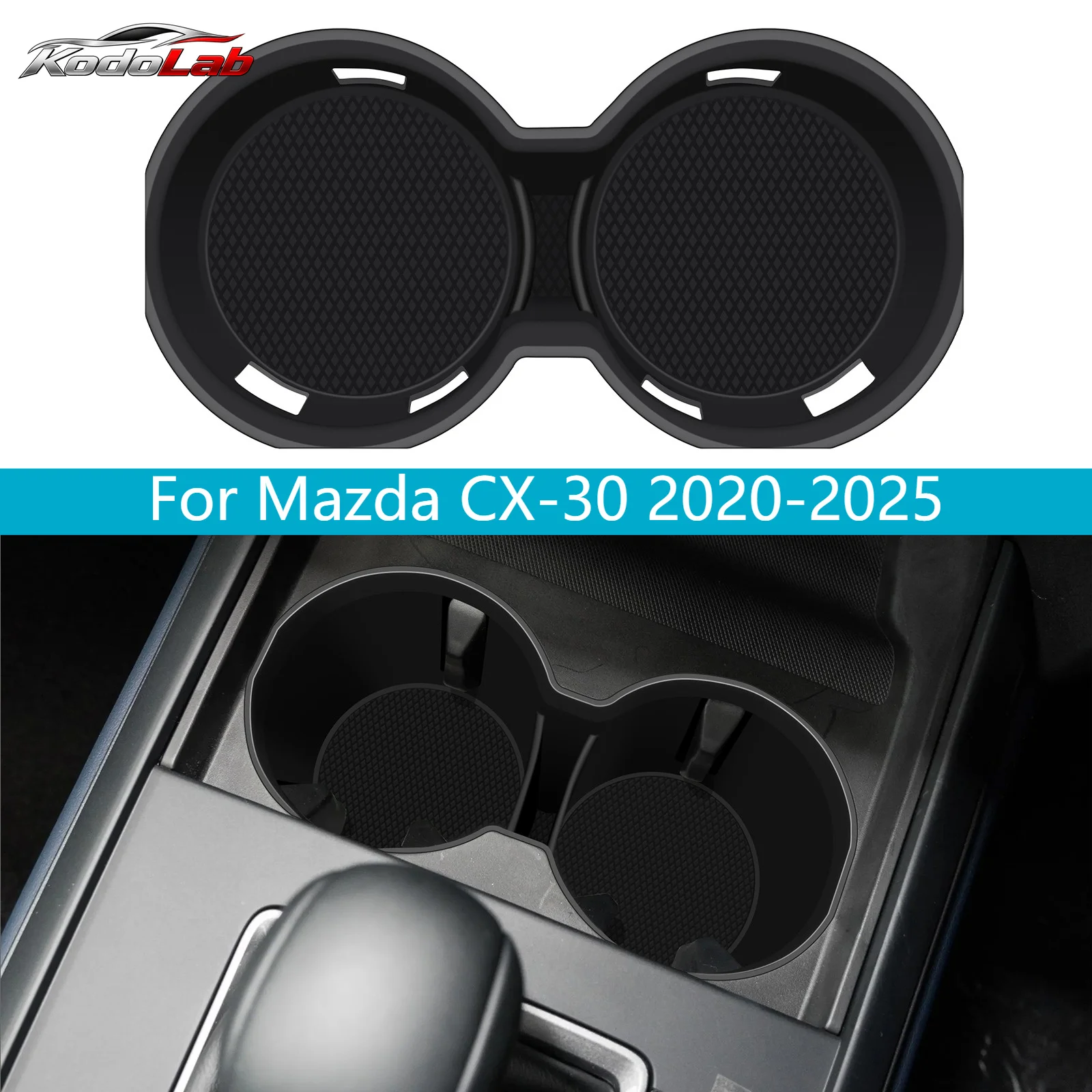 KodoLab Car Accessories For Mazda CX-30 CX30 2020-2025 Center Console Water Cup Holder Limiter Silica gel with Storage Function