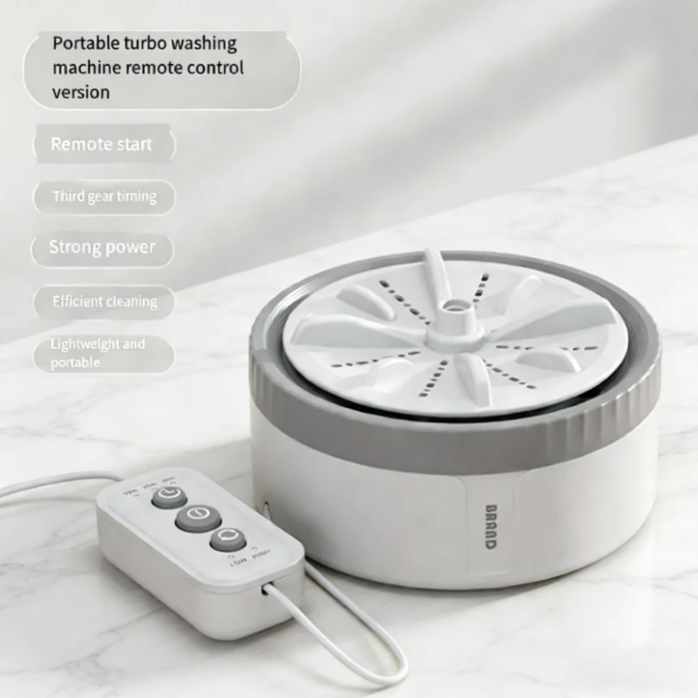 Mini Washing Machine Portable USB Spin Turbine Travel Remote Control