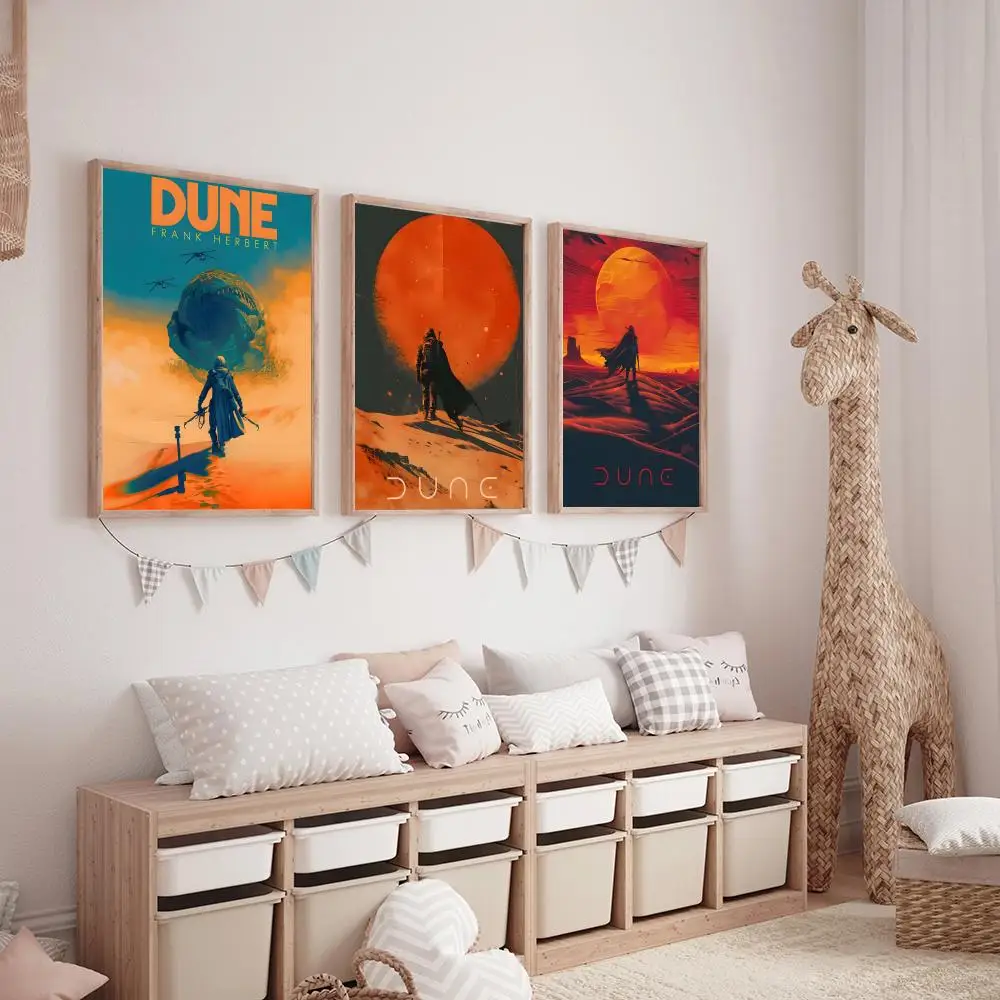 الرجعية الكثبان الرملية الفيلم الكلاسيكي مستوحاة اللوحة الخط HD قماش المشارك غرفة المعيشة غرفة نوم بار الديكور الجمالي #3