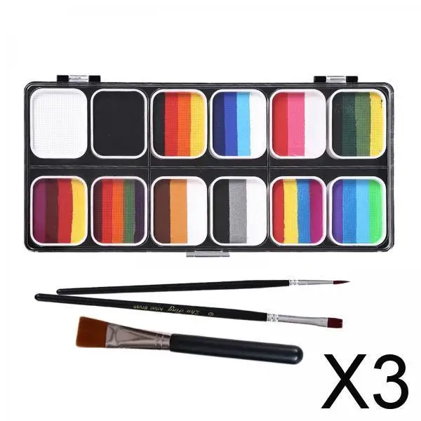 

Набор для рисования лица цвета морской волны, многоцветная краска для тела, долговечный моющийся макияж для детей и взрослых, вечерние костюмы на Хэллоуин