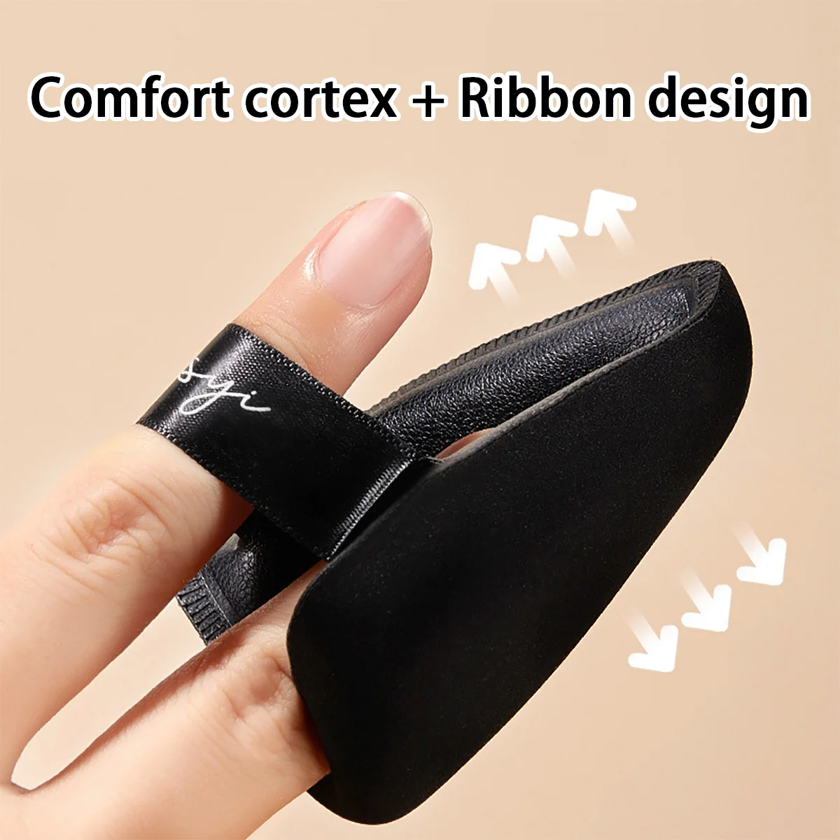 Black triangular makeup pad - Soft velvet cosmetic sponge for facial makeup. Beauty makeup sponge for applying foundation.