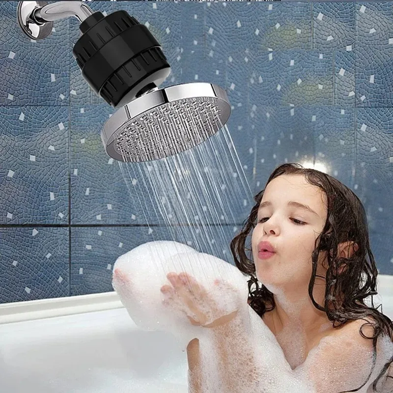 15/20 stages high output shower water filter removes chlorine fluoride heavy metals filter softens high quality shower head