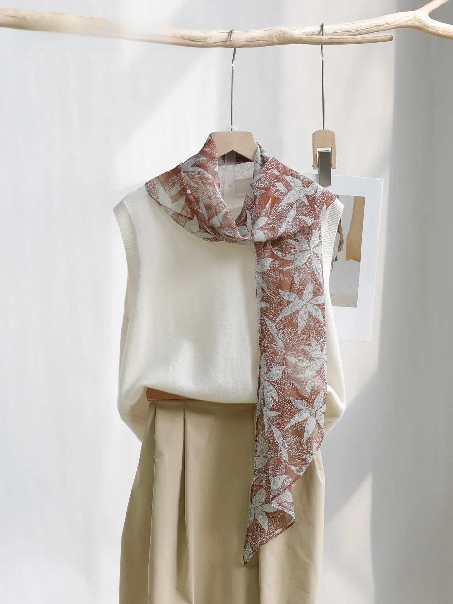 silk-long-scarf-women's-spring-summer-plant-flower-print-multifunctional-shawl-high-end-versatile-scarf-korean-style-rectangle