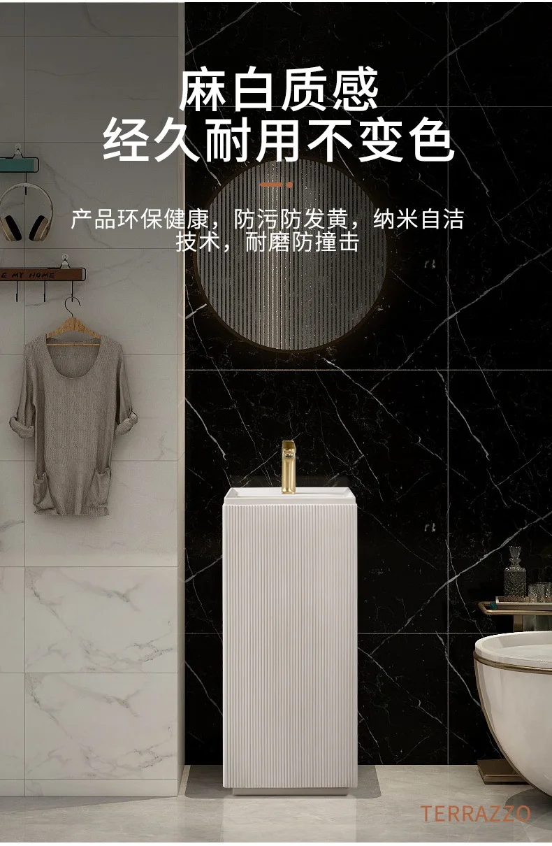 

Nordic balcony column basin integrated beauty salon creative floor-to-ceiling washbasin outdoor art garden washbasin
