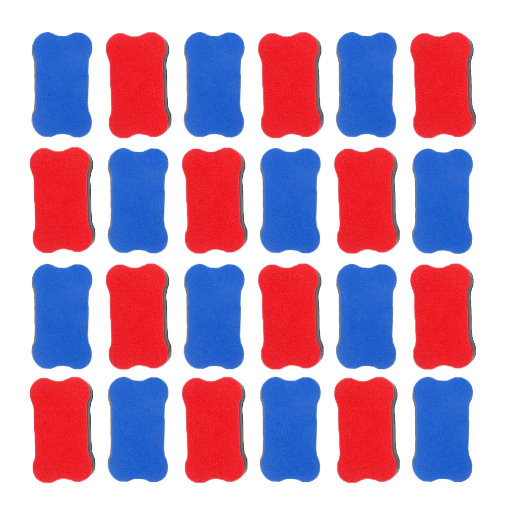 24개입 화이트보드 지우개 EVA 펠트 천 미니 뼈 모양 비자성 학교 용품 건식 지우개 클리너