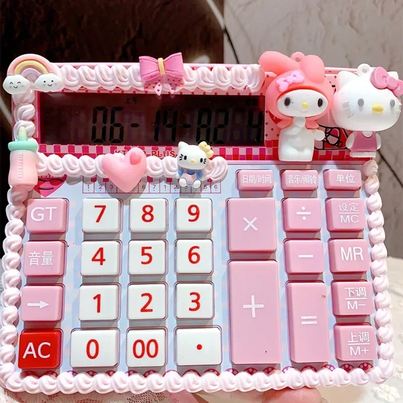 Miniso Sanrio Hello Kitty Voice Calculator, Calculadora de escritório eletrônico, Cute Girl Heart, Portátil, Presente para crianças, Estudante, Minha melodia