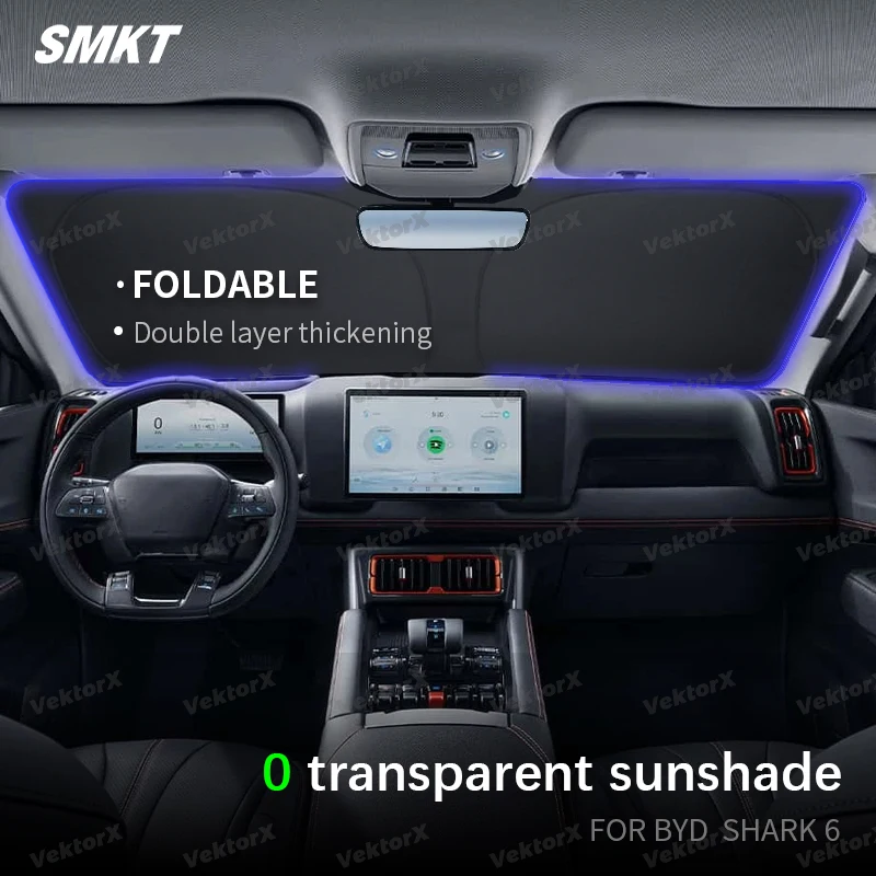 

Car Solar Protection For BYD Shark 2024 2025 Windshield Sunshade Car Window Windscreen Cover Sun Shade Auto Sun Visor Car-covers